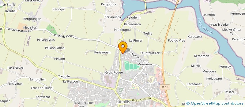 localisation de l'entreprise LES SORBIERS  LANNILIS