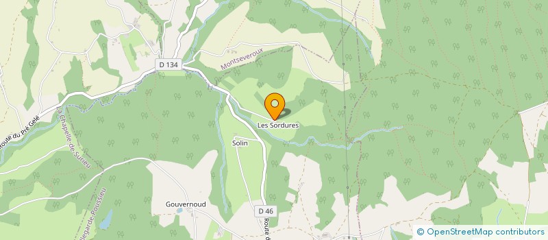 localisation de l'entreprise LES SORDURES  BELLEGARDE-POUSSIEU