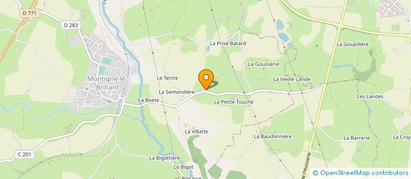localisation de l'entreprise LES SOUBRETTES DES PRES à MONTIGNE-LE-BRILLANT