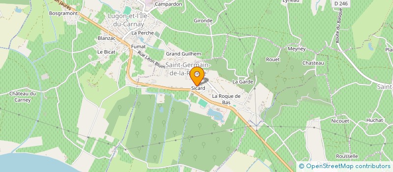 localisation de l'entreprise LES SOURCES DE SICARD  SAINT-GERMAIN-DE-LA-RIVIERE