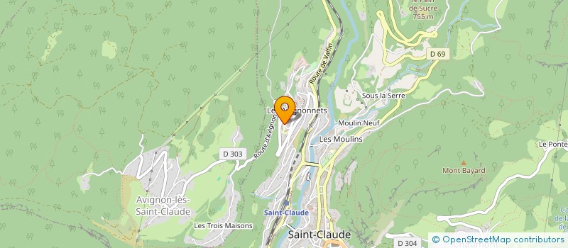 localisation de l'entreprise LES SOUS DE LA BALEINE  SAINT-CLAUDE