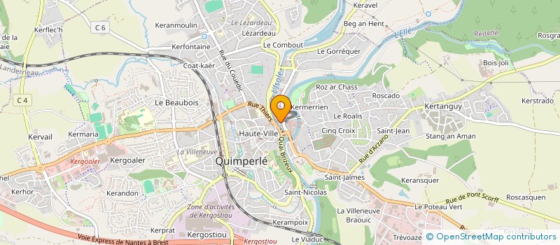 localisation de l'entreprise LES SOUVENIRS VOYAGEURS  QUIMPERLE