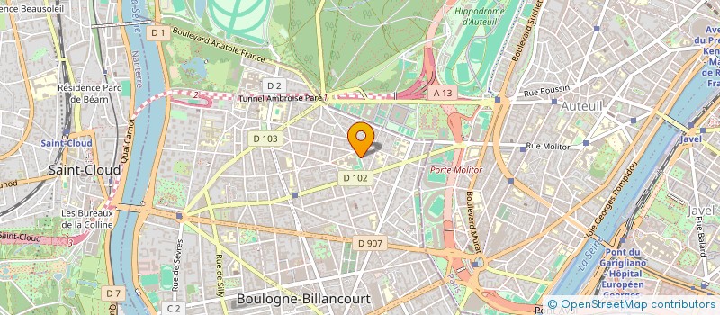 localisation de l'entreprise LES STARS DU XVI à BOULOGNE-BILLANCOURT