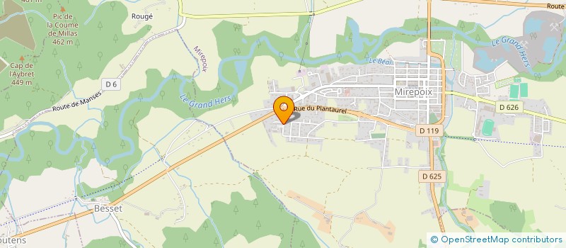 localisation de l'entreprise LES SUSPENDUS DE L ARIEGE à MIREPOIX