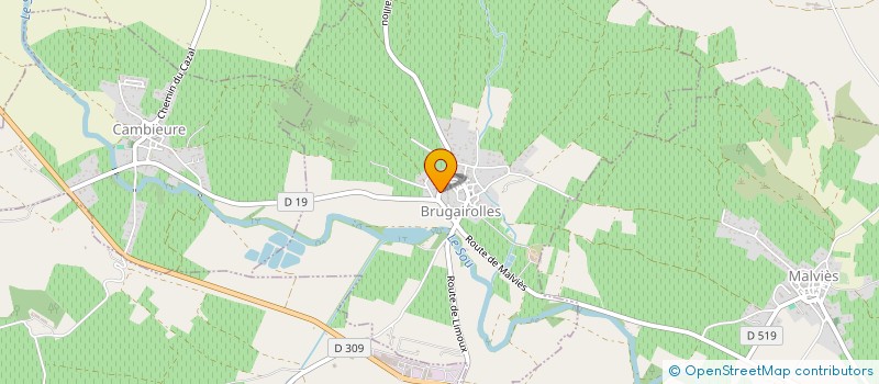 localisation de l'entreprise LES TAVERNIERS  VILLELONGUE D'AUDE