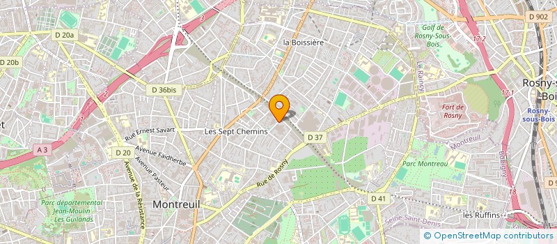localisation de l'entreprise LES TECHNICIENS DU BATIMENT ET PHILIPPE MOURGUIART à MONTREUIL