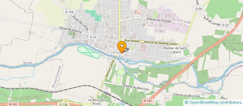 localisation de l'entreprise LES TEMPIERS à JARNAC