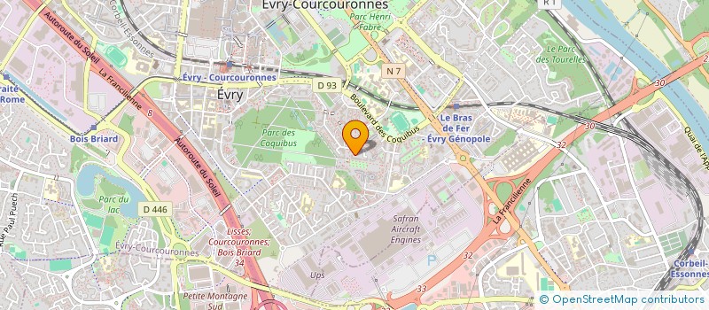 localisation de l'entreprise LES TERRASSES AU SOLEIL à EVRY-COURCOURONNES