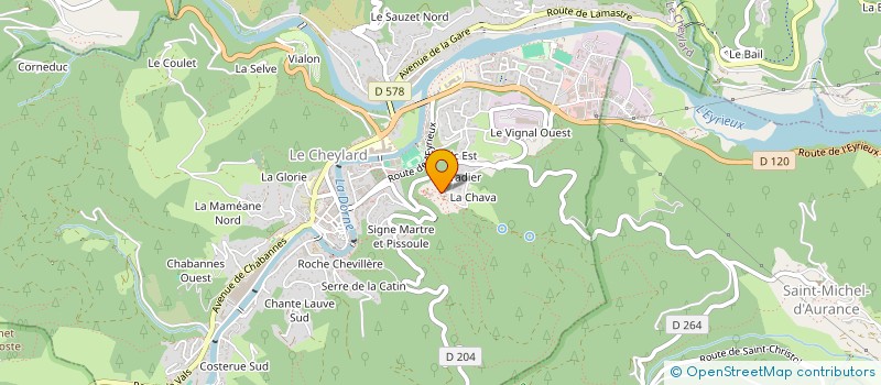 localisation de l'entreprise LES TERRASSES DE LA CHEZE  LE CHEYLARD