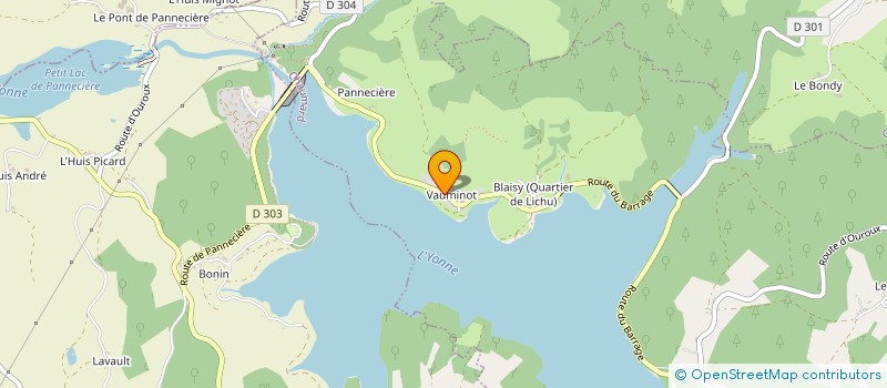 localisation de l'entreprise LES TERRASSES DU LAC à CHAUMARD