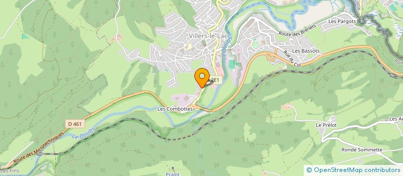 localisation de l'entreprise LES TERRASSES DU SAUT DU DOUBS  VILLERS-LE-LAC