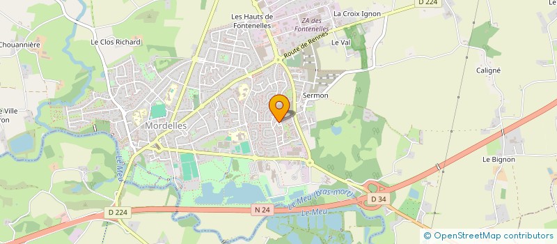 localisation de l'entreprise LES TERRES DE CERNUNNOS à MORDELLES