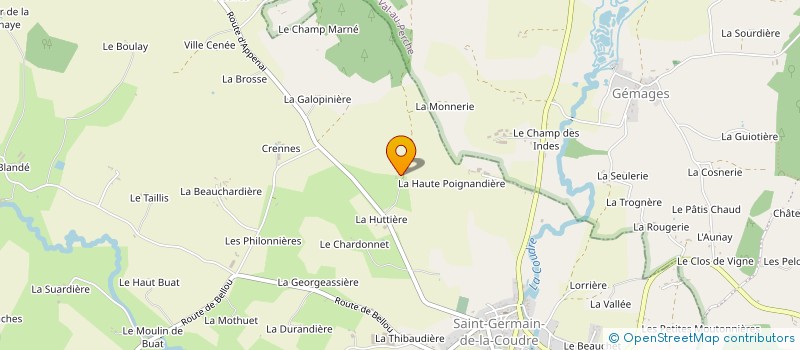 localisation de l'entreprise LES TERRES DU GRAND BOIS - EARL à SAINT-GERMAIN-DE-LA-COUDRE