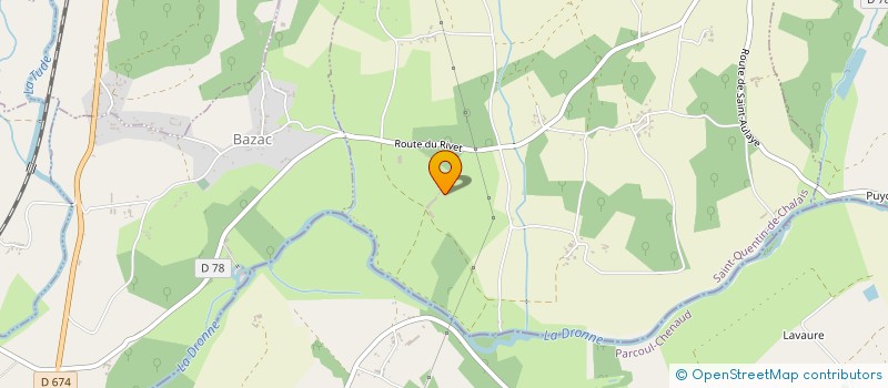 localisation de l'entreprise LES TERRES NOIRES  SAINT-QUENTIN-DE-CHALAIS