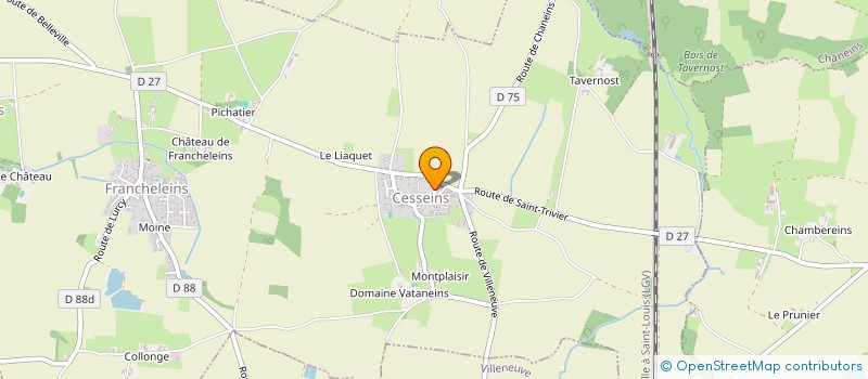 localisation de l'entreprise LES TETES EN L'AIR à FRANCHELEINS