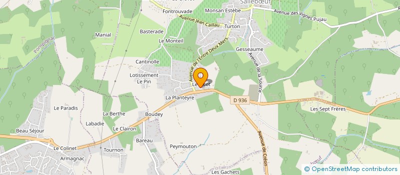 localisation de l'entreprise LES TILLEULS  POMPIGNAC