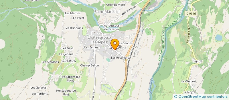 localisation de l'entreprise LES TILLEULS DE LA GARE  CHATEAUROUX-LES-ALPES