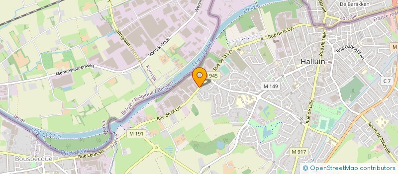 localisation de l'entreprise LES TISSAGES DE LA LYS SA à HALLUIN