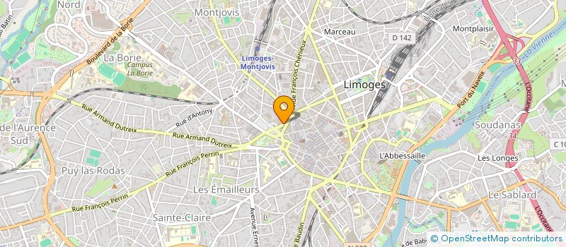 localisation de l'entreprise LES TISSUS D ALFRED à LIMOGES