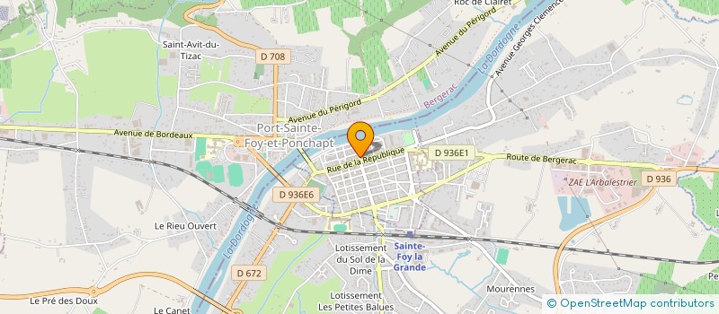 localisation de l'entreprise LES TISSUS LAURENT à SAINTE-FOY-LA-GRANDE
