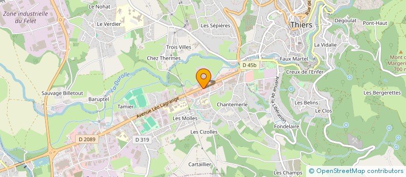 localisation de l'entreprise LES TOITS D AUVERGNE  THIERS