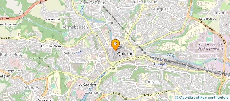 localisation de l'entreprise LES TOITS DE CORNOUAILLE  QUIMPER