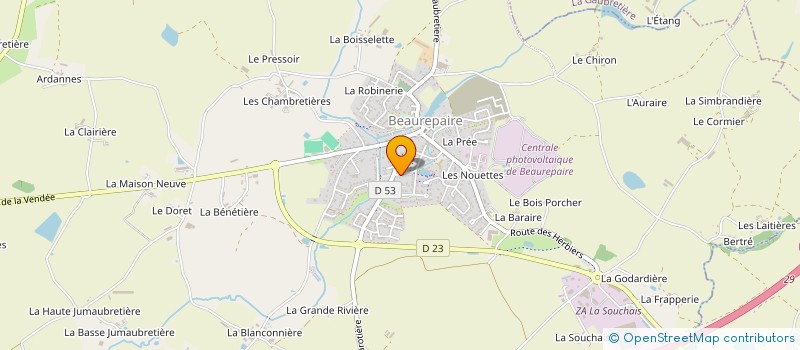 localisation de l'entreprise LES TOITS DE JASON à BEAUREPAIRE