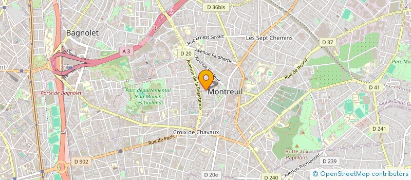 localisation de l'entreprise LES TOITS DU MONDE à MONTREUIL