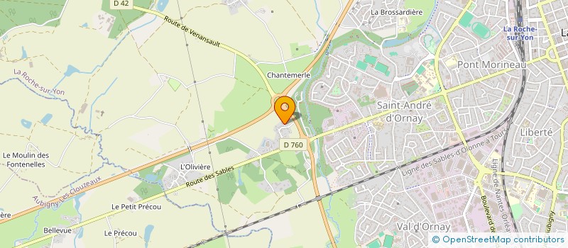 localisation de l'entreprise LES TOITURES DE FRANCE à LA ROCHE-SUR-YON