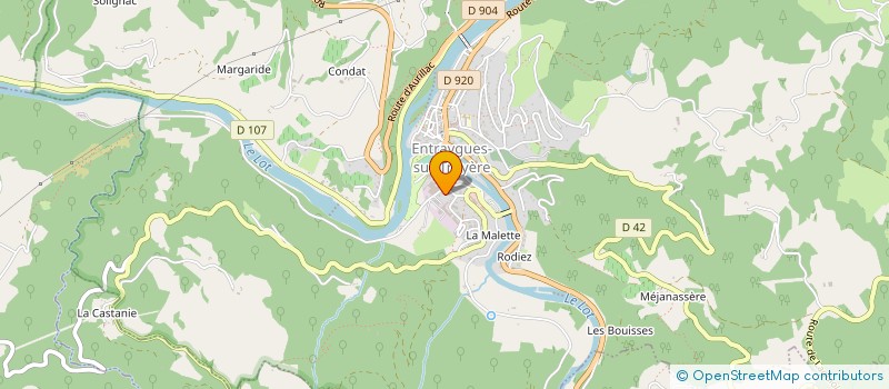 localisation de l'entreprise LES TOURISTES ASSOCIES  ENTRAYGUES-SUR-TRUYERE