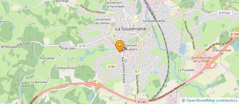 localisation de l'entreprise LES TRANSPORTS SOSTRANIENS à LA SOUTERRAINE