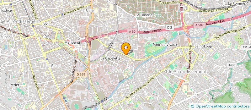 localisation de l'entreprise LES TRAVAUX DE PEINTURE DU SUD-EST à MARSEILLE