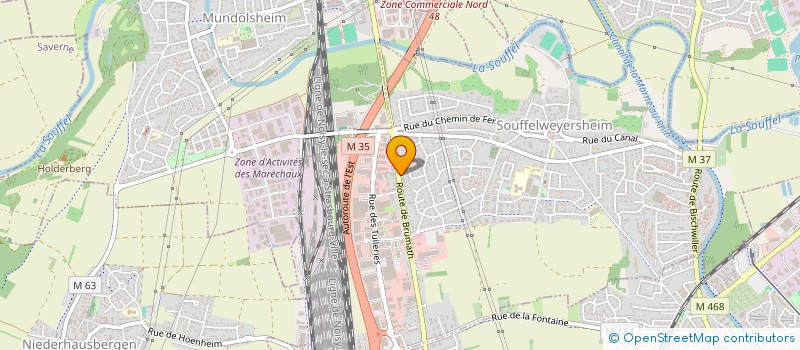 localisation de l'entreprise LES TRAVAUX DE XAV  SOUFFELWEYERSHEIM