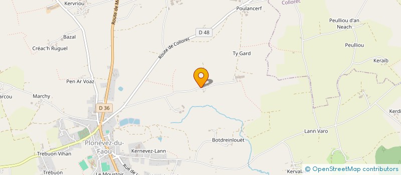 localisation de l'entreprise LES TRAVAUX FORESTIERS DE L'OUEST  PLONEVEZ-DU-FAOU
