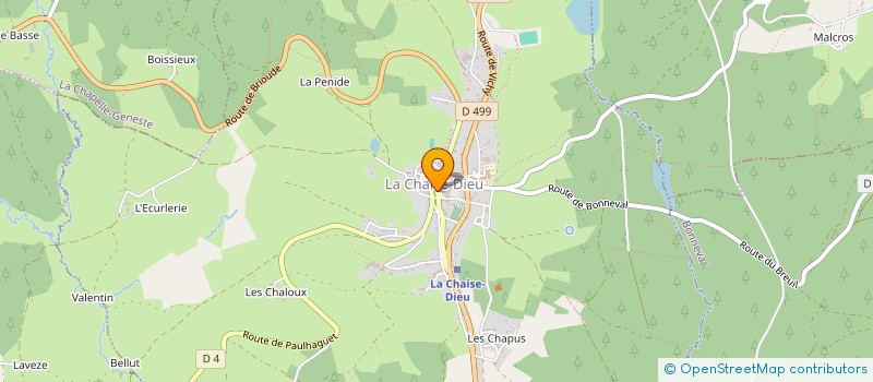 localisation de l'entreprise LES TRESORS D'AUVERGNE  LA CHAISE DIEU
