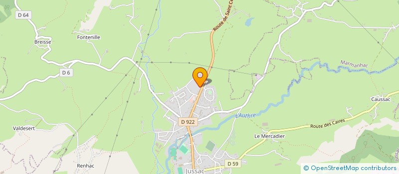 localisation de l'entreprise LES TRESORS DE LA VALLEE à JUSSAC