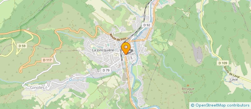 localisation de l'entreprise LES TRETEAUX D'ARAGON à QUILLAN