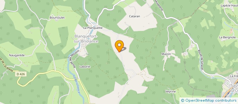 localisation de l'entreprise LES TRETEAUX DE LA BRIOLANCE  BLANQUEFORT-SUR-BRIOLANCE