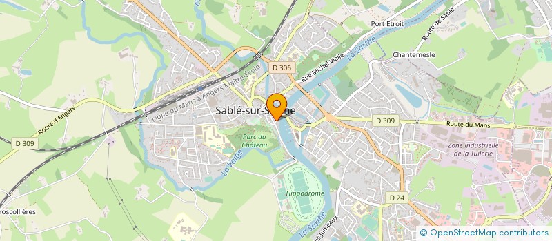 localisation de l'entreprise LES TRI-PORTEURS  SABLE-SUR-SARTHE