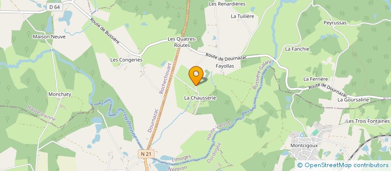 localisation de l'entreprise LES TROIS C à BUSSIERE-GALANT