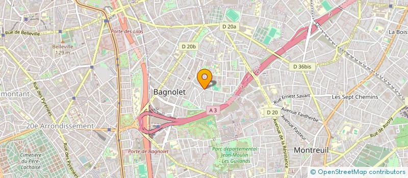 localisation de l'entreprise LES TROIS M à BAGNOLET