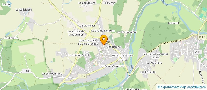 localisation de l'entreprise LES TROIS RIVIERES  ARTANNES-SUR-INDRE