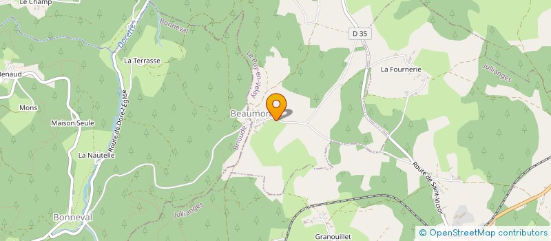 localisation de l'entreprise LES TROIS SAPINS  SAINT-VICTOR-SUR-ARLANC