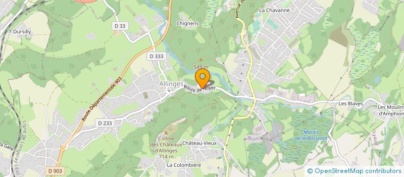 localisation de l'entreprise LES TROIS VALLEES à ALLINGES