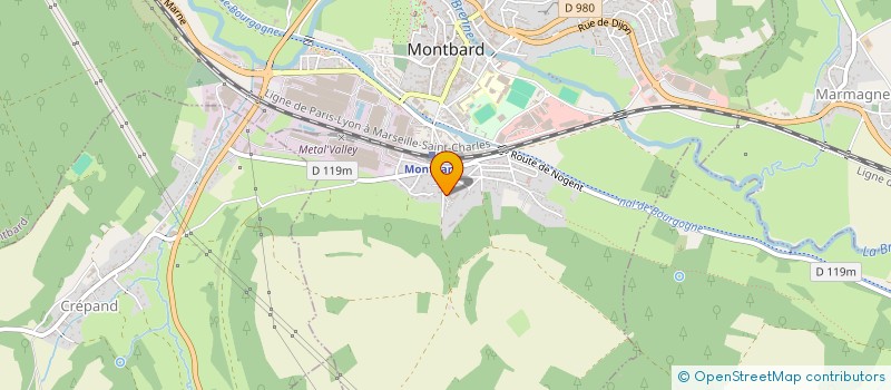 localisation de l'entreprise LES TULIPES à MONTBARD