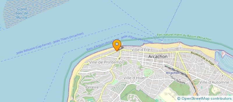 localisation de l'entreprise LES VAGUES à ARCACHON