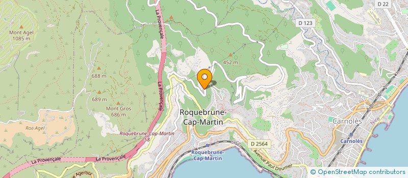 localisation de l'entreprise LES VALLIERES à ROQUEBRUNE-CAP-MARTIN