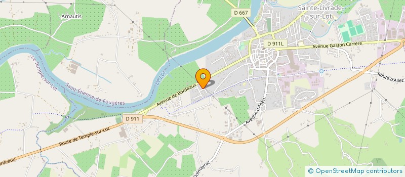 localisation de l'entreprise LES VERGERS DE MENAUD à SAINTE LIVRADE SUR LOT