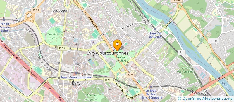 localisation de l'entreprise LES VERTS ESSONNE ECOLOGIE  EVRY-COURCOURONNES