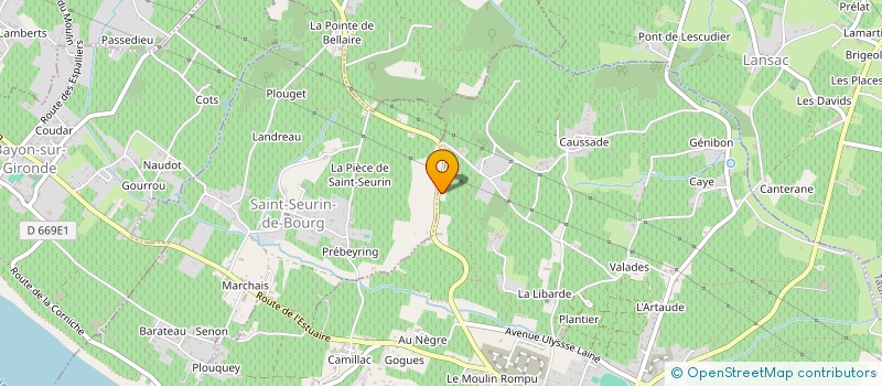 localisation de l'entreprise LES VIGNERONS D'ALLIANCE BOURG à PUGNAC